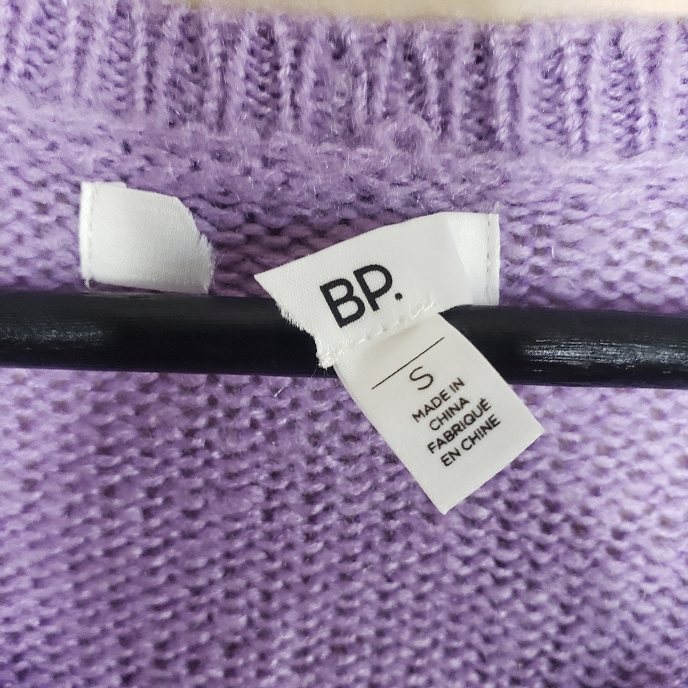 Bp knit v neck dropped sweater purple S - Picture 3 of 5